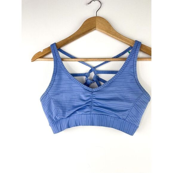 PrAna Dreaming Sports Bra Strappy Size XS Blue Stripe - Picture 3 of 11